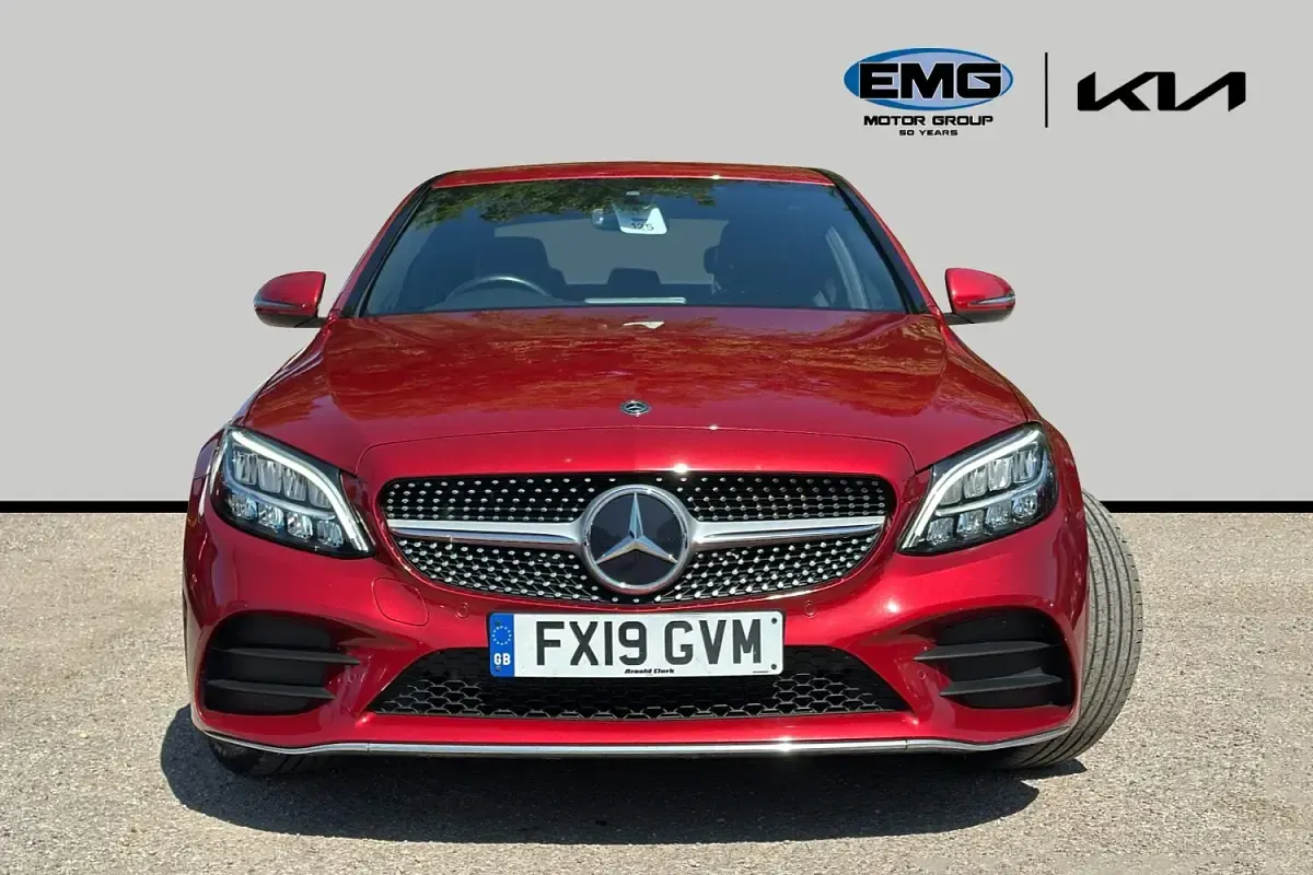 Used Mercedes C200 AMG line 198 HP (145 kW) 2019 Red Sedan