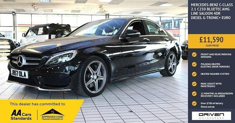 Used Mercedes C250 AMG line 204 HP (150 kW) 2015 Black Sedan