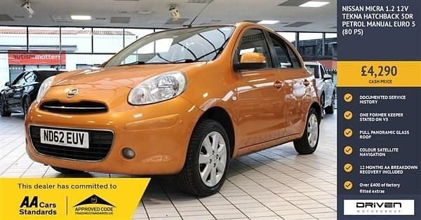 Orange Used 2012 Nissan Micra Tekna Hatchback | £3,990 (Good price) - Image 1/2