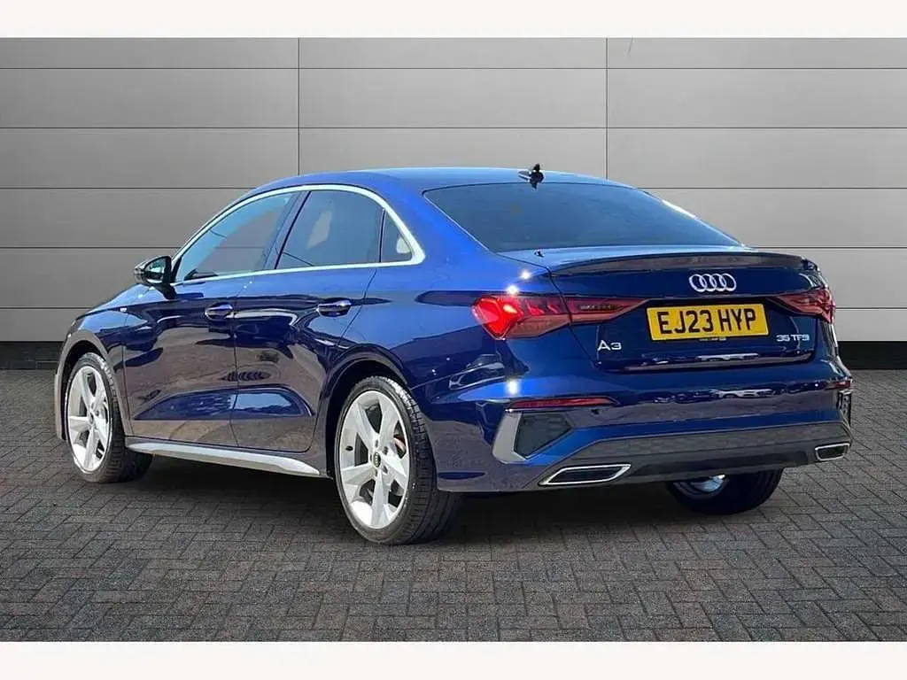 Used Audi A3 S-Line 150 HP (110 kW) 2023 Navarra blue Sedan
