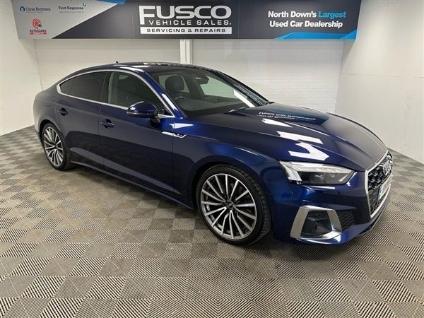 Blue Used 2021 Audi A5 Sportback S-Line Hatchback | £29,388 (Expensive) - Image 1/1