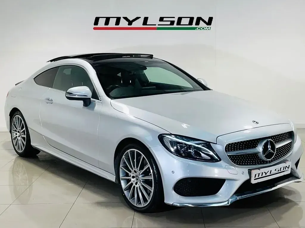Used Mercedes C220 AMG Line Premium 170 HP (125 kW) 2017 Silver Coupe