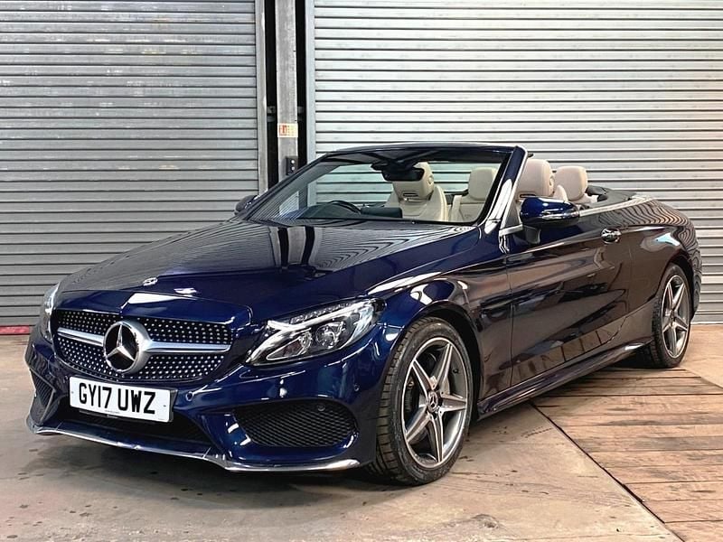 Used Mercedes C250 AMG Line Premium Plus 204 HP (150 kW) 2017 Blue Cabriolet