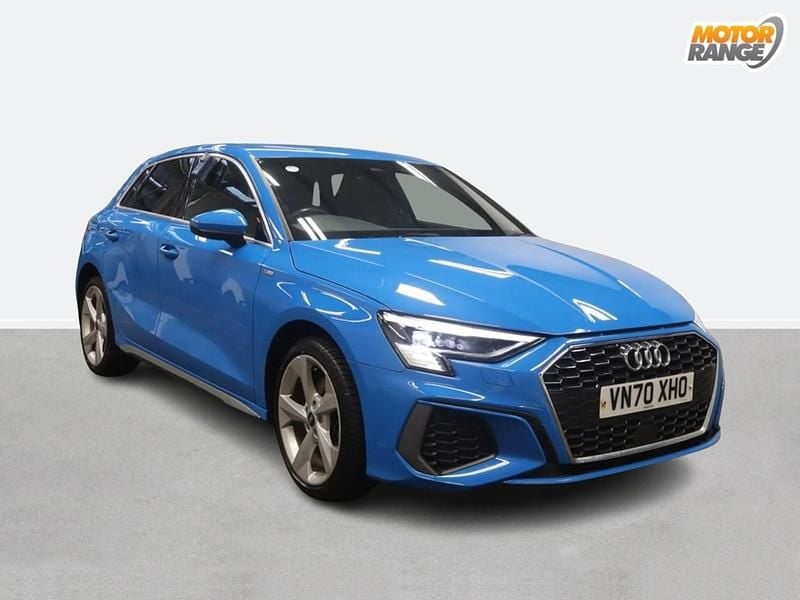 Blue Used 2021 Audi A3 e-tron S-Line Hatchback | £17,295 (Fair price) - Image 1/4