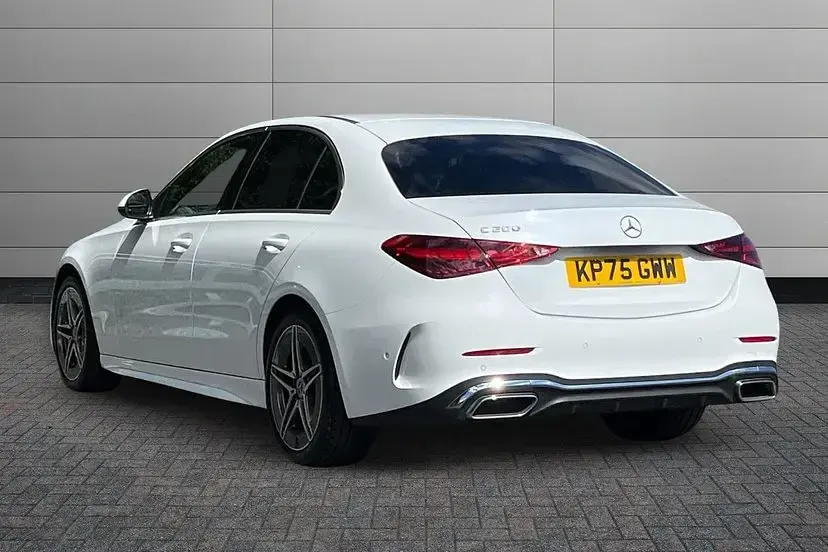 Used Mercedes C200 AMG line 221 HP (162 kW) 2025 Opalite white bright Sedan