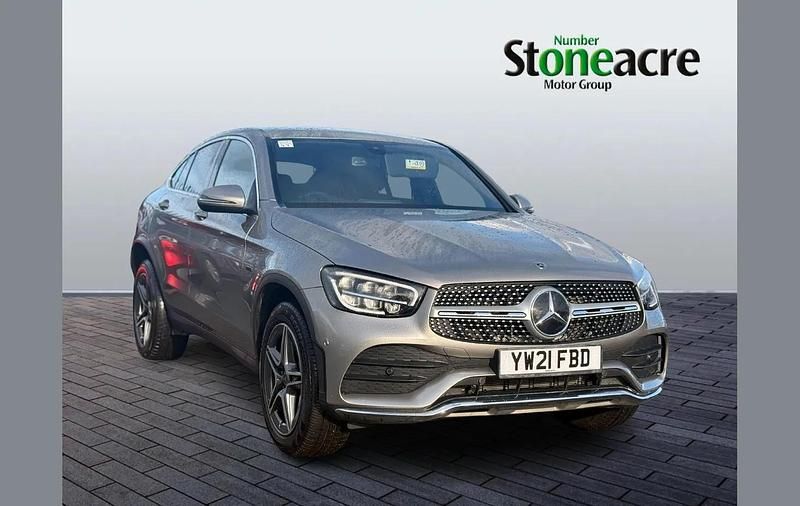Silver Used 2021 Mercedes GLC300e AMG line Coupe | £28,590 (Super price) - Image 1/4