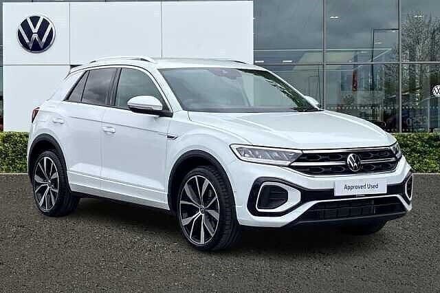 Pure white Used 2024 VW T-Roc R-line SUV | £27,692 (A bit pricey) - Image 1/4