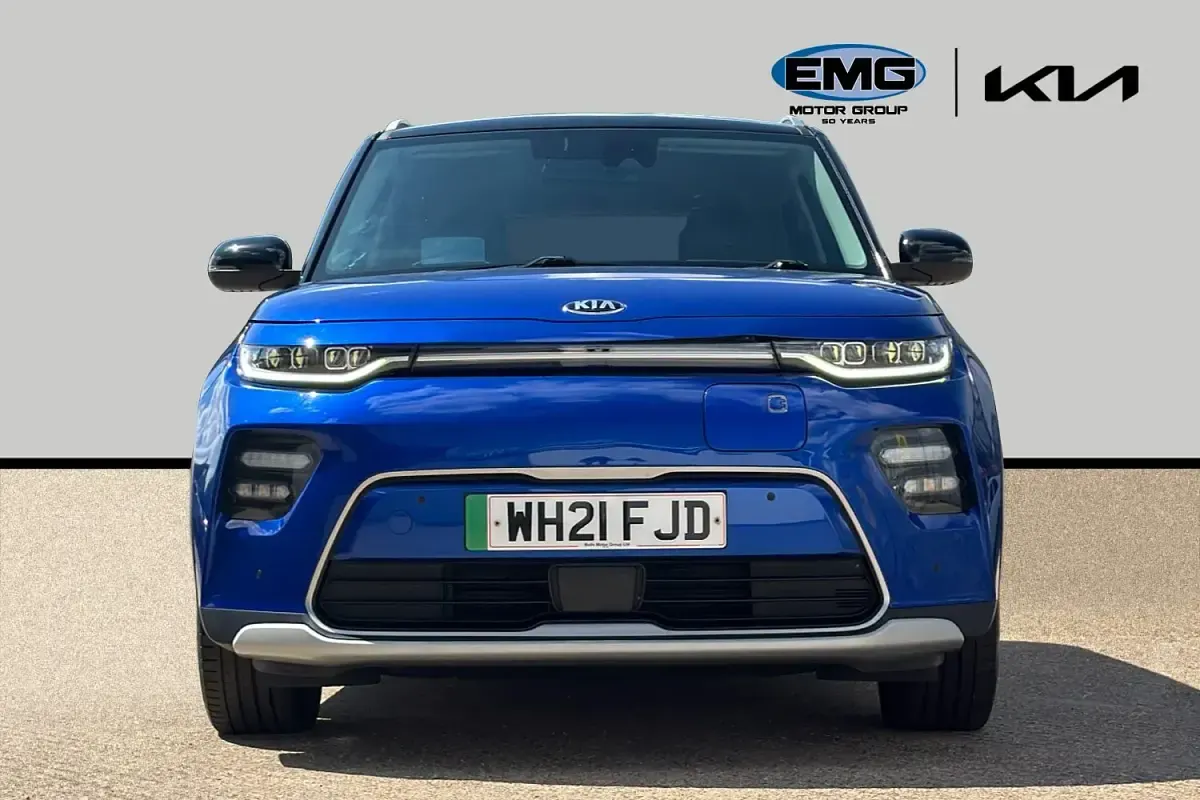 Used Kia Soul EV First Edition 147 kW (201 HP) 2021 Neptune blue /black roof SUV