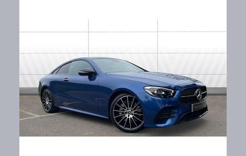 Used Mercedes E300 AMG line 254 HP (186 kW) 2022 Blue Coupe