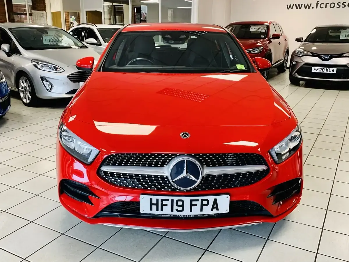 Used Mercedes A200 AMG line 163 HP (119 kW) 2019 Red Hatchback