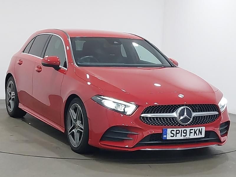 Used Mercedes A200 AMG line 163 HP (119 kW) 2019 Red Hatchback