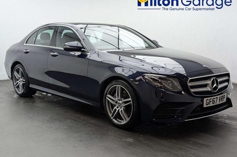 Used Mercedes E220 AMG line 194 HP (142 kW) 2017 Blue Sedan