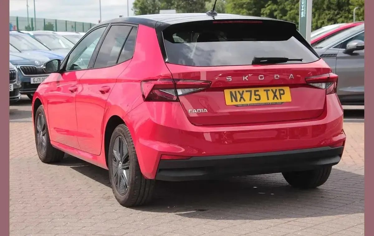 Used Skoda Fabia Design Edition 79 HP (58 kW) 2025 Velvet red metallic black magic pearl effect Hatchback
