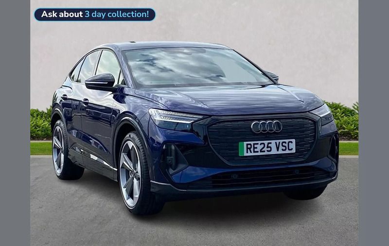 Blue New 2025 Audi Q4 Sportback e-tron Black Edition SUV | £41,120 - Image 1/4