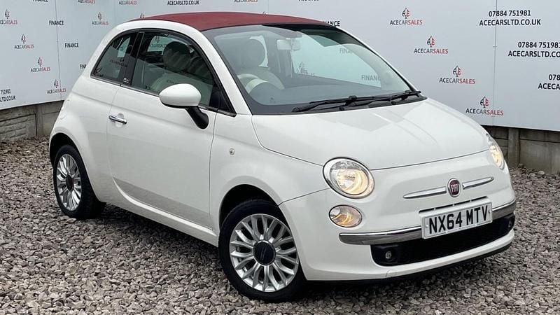 White Used 2014 Fiat 500 Lounge Cabriolet | £4,295 (Good price) - Image 1/4