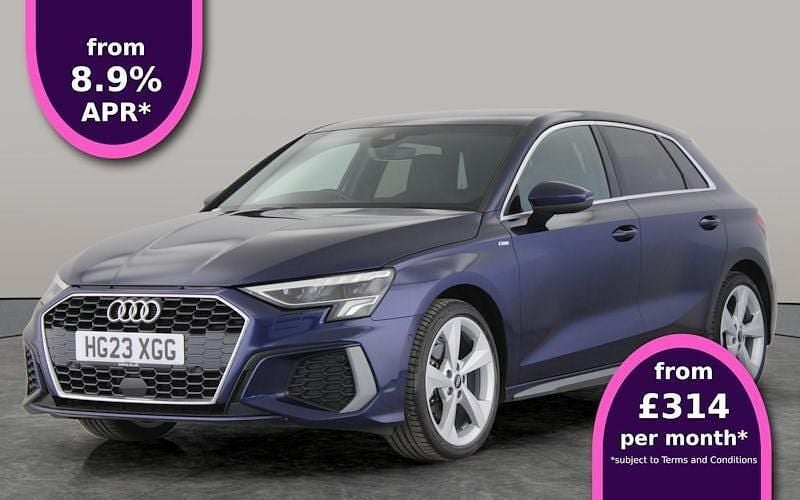 Blue Used 2023 Audi A3 Sportback S-Line Hatchback | £22,442 (Fair price) - Image 1/3