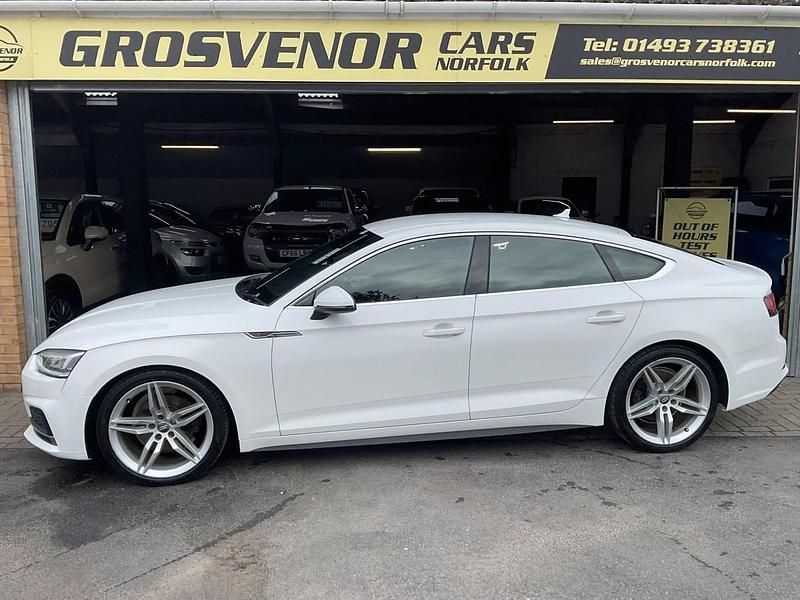 Used Audi A5 Sportback S-Line 190 HP (139 kW) 2019 White Hatchback
