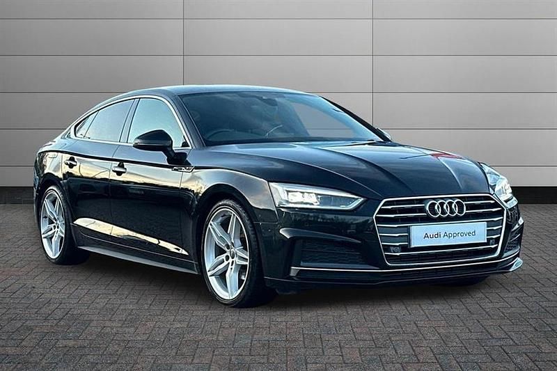 Mythos black Used 2019 Audi A5 S-Line Hatchback | £18,750 (Fair price) - Image 1/3