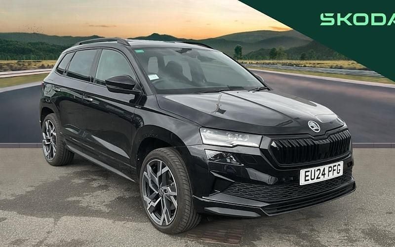 Black Used 2024 Skoda Karoq SportLine SUV | £28,495 (Good price) - Image 1/4