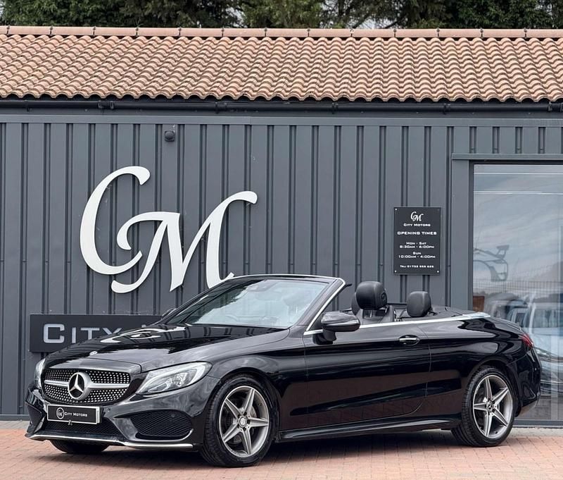 Black Used 2017 Mercedes C220 AMG line Cabriolet | £14,290 (Fair price) - Image 1/4