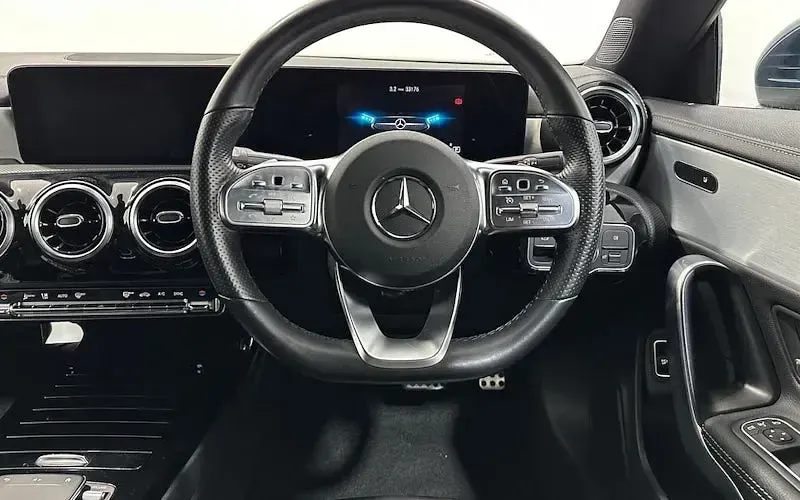 Used Mercedes CLA180 AMG line 136 HP (100 kW) 2022 Blue Coupe
