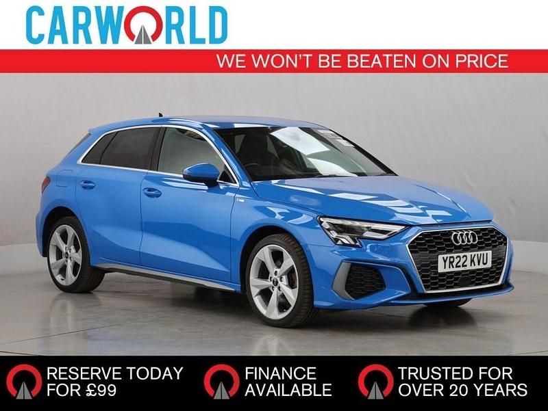 Blue Used 2022 Audi A3 Sportback e-tron S-Line Sedan | £13,700 (Fair price) - Image 1/3