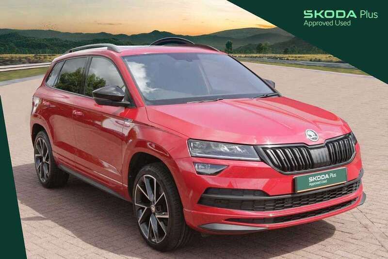 Red Used 2021 Skoda Karoq SportLine SUV | £22,495 (Good price) - Image 1/4