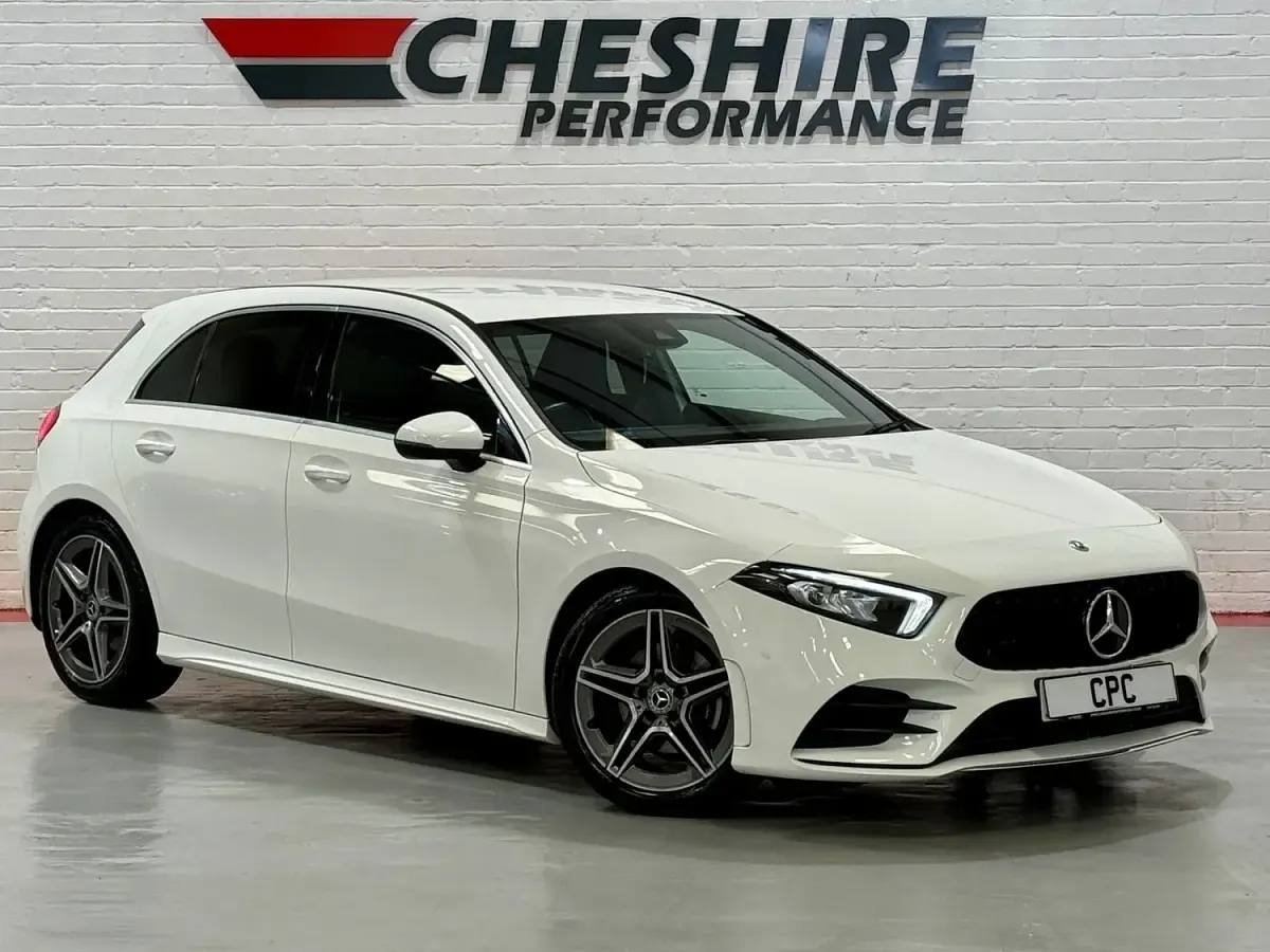 Used Mercedes A200 AMG line 175 HP (128 kW) 2021 White Hatchback