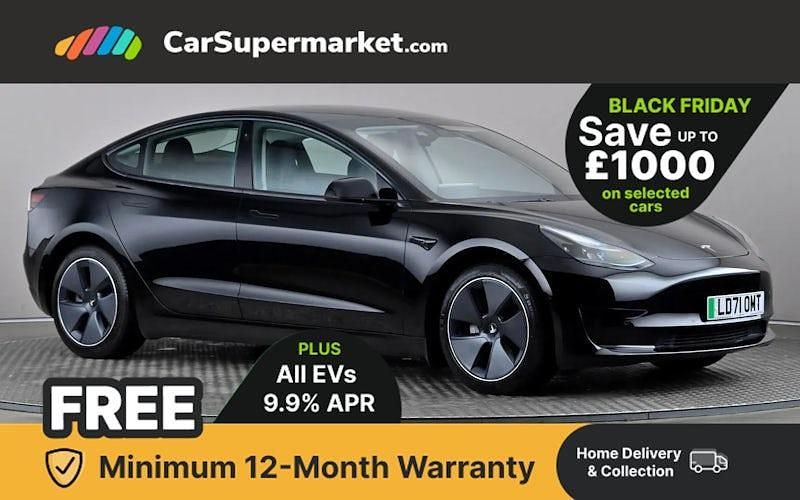 Black Used 2021 Tesla Model 3 Standard Range Sedan | £18,197 (Fair price) - Image 1/3