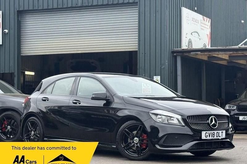 Used Mercedes A180 AMG line 109 HP (80 kW) 2018 Black Hatchback