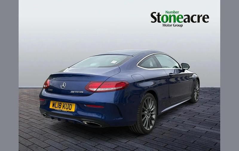 Used Mercedes C200 AMG line 184 HP (135 kW) 2018 Blue Coupe