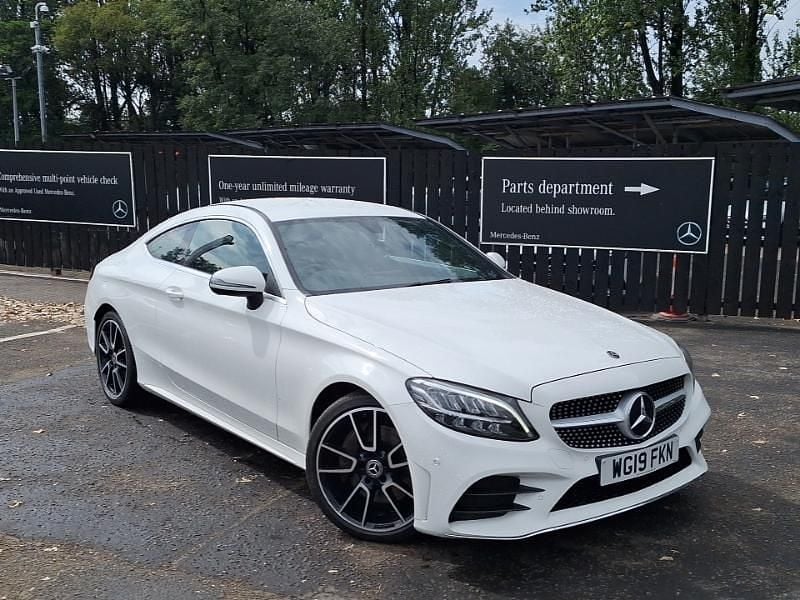White Used 2019 Mercedes C300 AMG line Coupe | £20,498 (Fair price) - Image 1/4