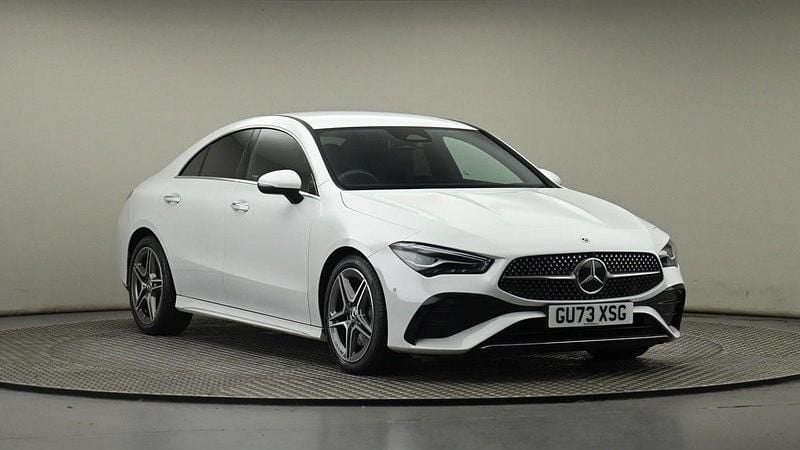 Digital white metallic finish Used 2023 Mercedes CLA200 Executive Coupe | £25,650 (Super price) - Image 1/4