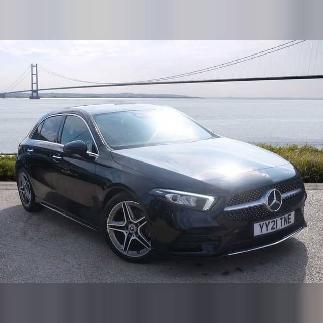Cosmos black metallic Used 2021 Mercedes A200 AMG Line Premium Hatchback | £20,498 (Fair price) - Image 1/4