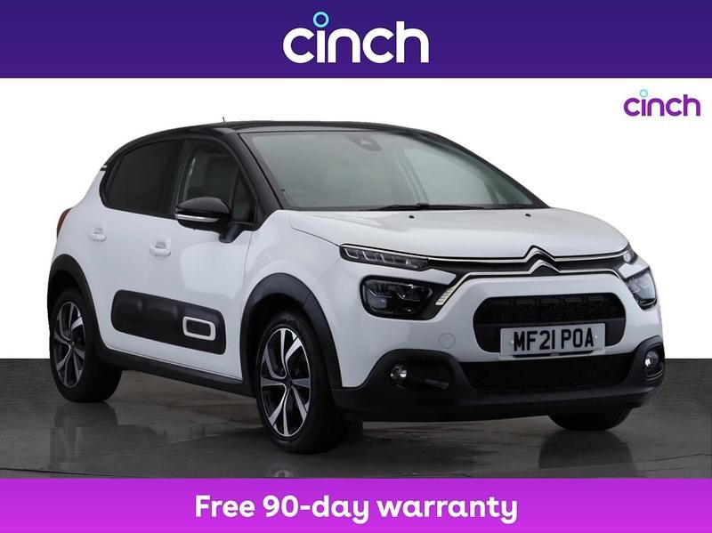 White Used 2021 Citroën C3 PureTech Hatchback | £9,599 (Fair price) - Image 1/3