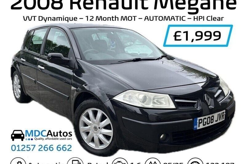 Black Used 2008 Renault Mégane III Dynamique Hatchback | £1,999 - Image 1/1