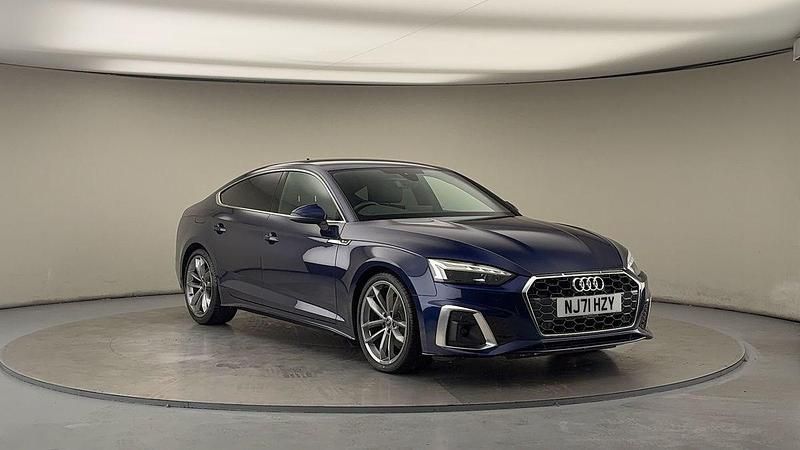 Navarra blue metallic/navarra blue metallic Used 2021 Audi A5 Sportback S-Line Hatchback | £25,200 (Fair price) - Image 1/4