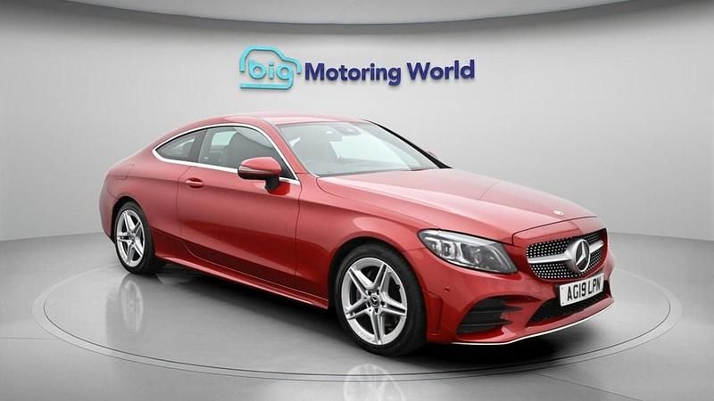 Used Mercedes C200 AMG line 198 HP (145 kW) 2019 Red Coupe