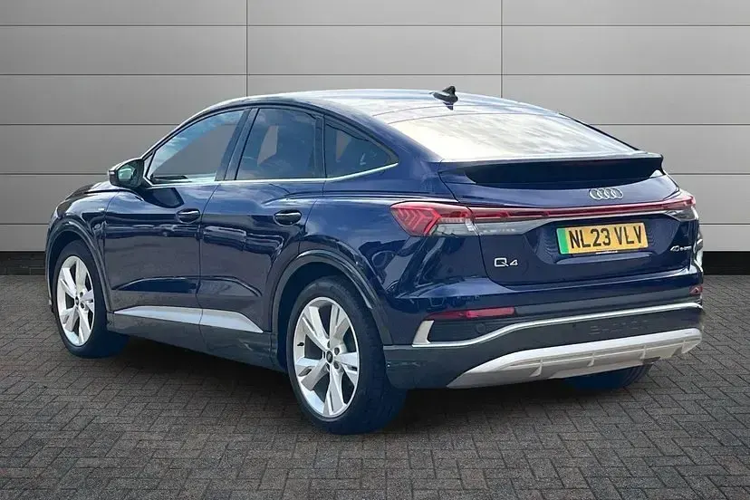 Used Audi Q4 Sportback e-tron S-Line 147 kW (201 HP) 2023 Navarra blue SUV