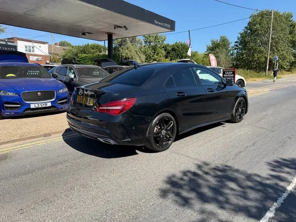 Used Mercedes CLA200 AMG line 136 HP (100 kW) 2018 Black Coupe