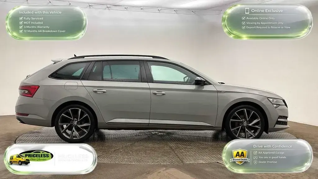 Used Skoda Superb SportlinePlus 218 HP (160 kW) 2021 Grey Estate