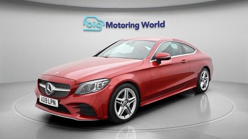 Used Mercedes C200 AMG line 198 HP (145 kW) 2019 Red Coupe