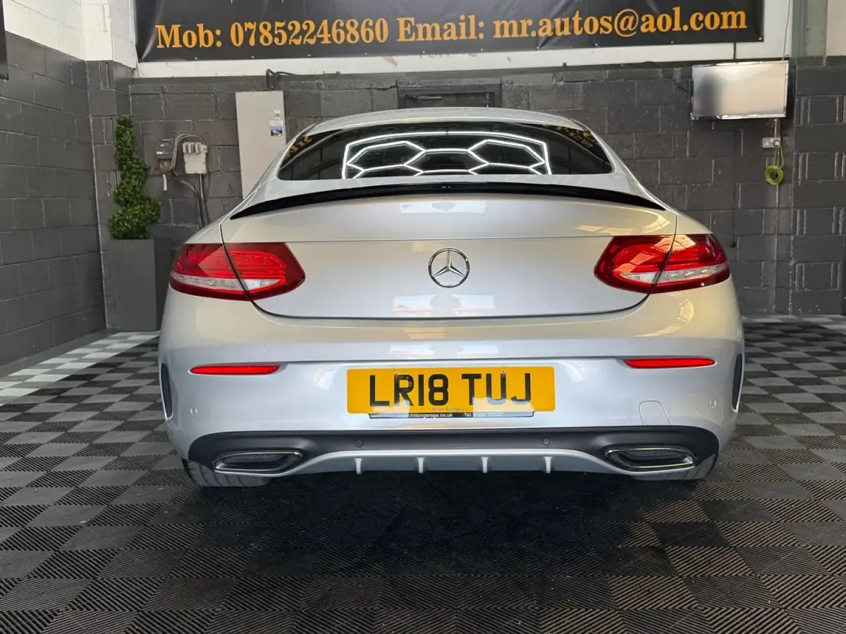 Used Mercedes C250 AMG line 204 HP (150 kW) 2018 Silver Coupe
