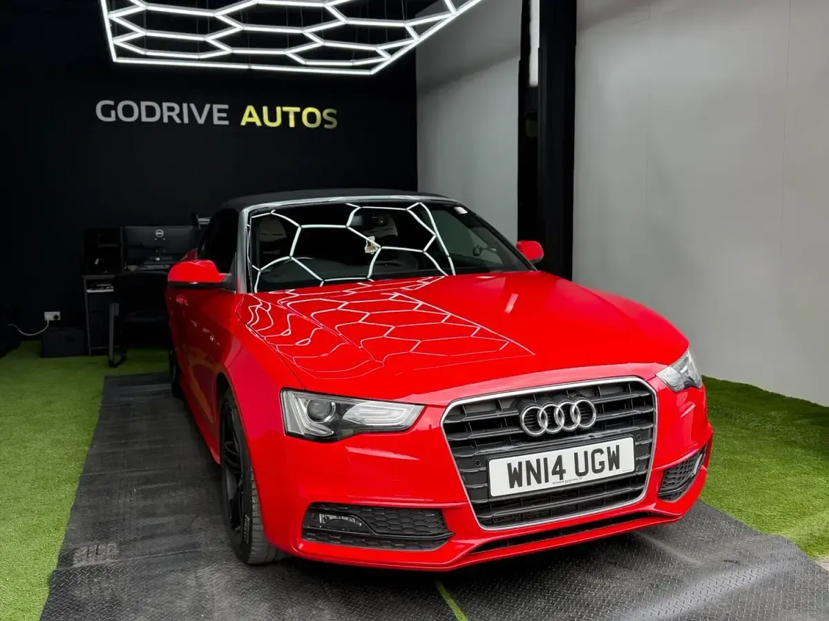 Used Audi A5 Cabriolet S-Line 177 HP (130 kW) 2014 Red Cabriolet