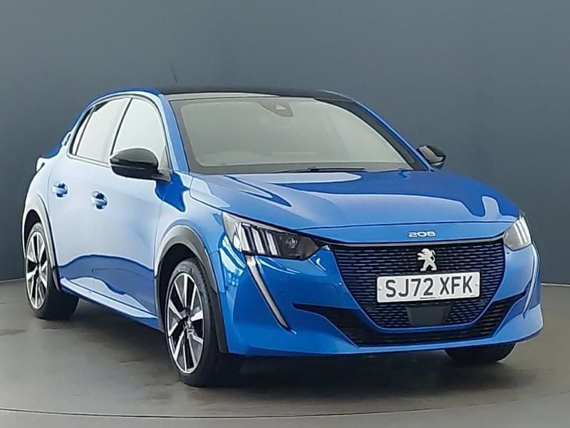 Blue Used 2022 Peugeot e-208 Premium Hatchback | £14,698 (A bit pricey) - Image 1/4