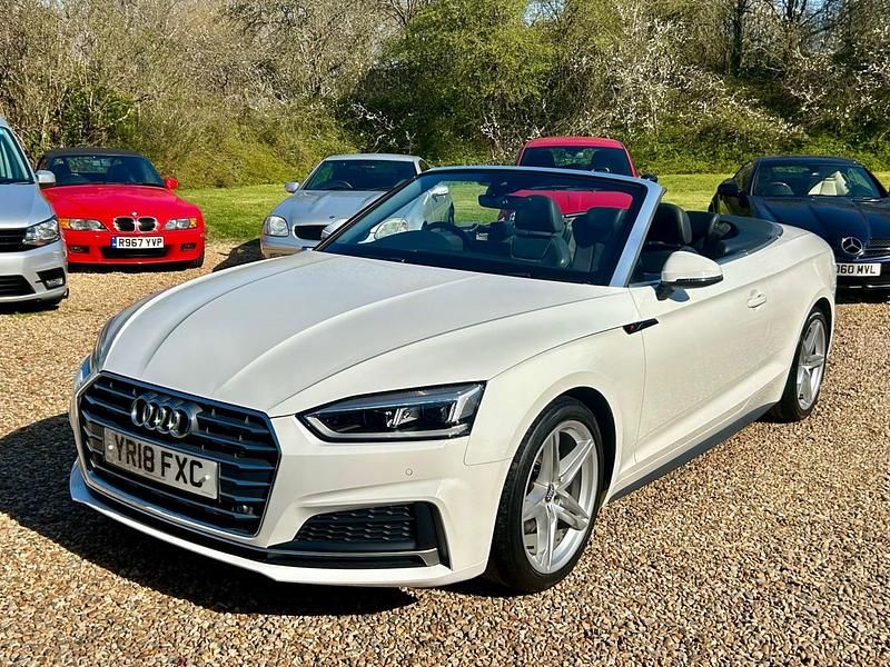 Used Audi A5 Cabriolet S-Line 190 HP (139 kW) 2018 White Cabriolet