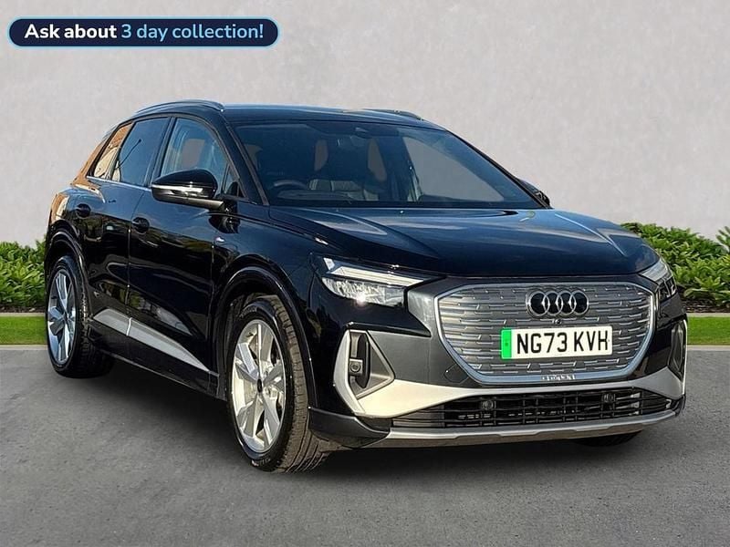Black Used 2023 Audi Q4 e-tron S-Line SUV | £30,931 - Image 1/4