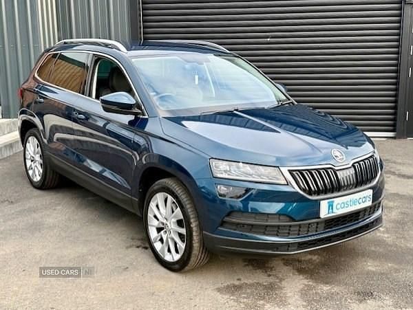Blue Used 2021 Skoda Karoq SE L SUV | £16,495 (Fair price) - Image 1/4