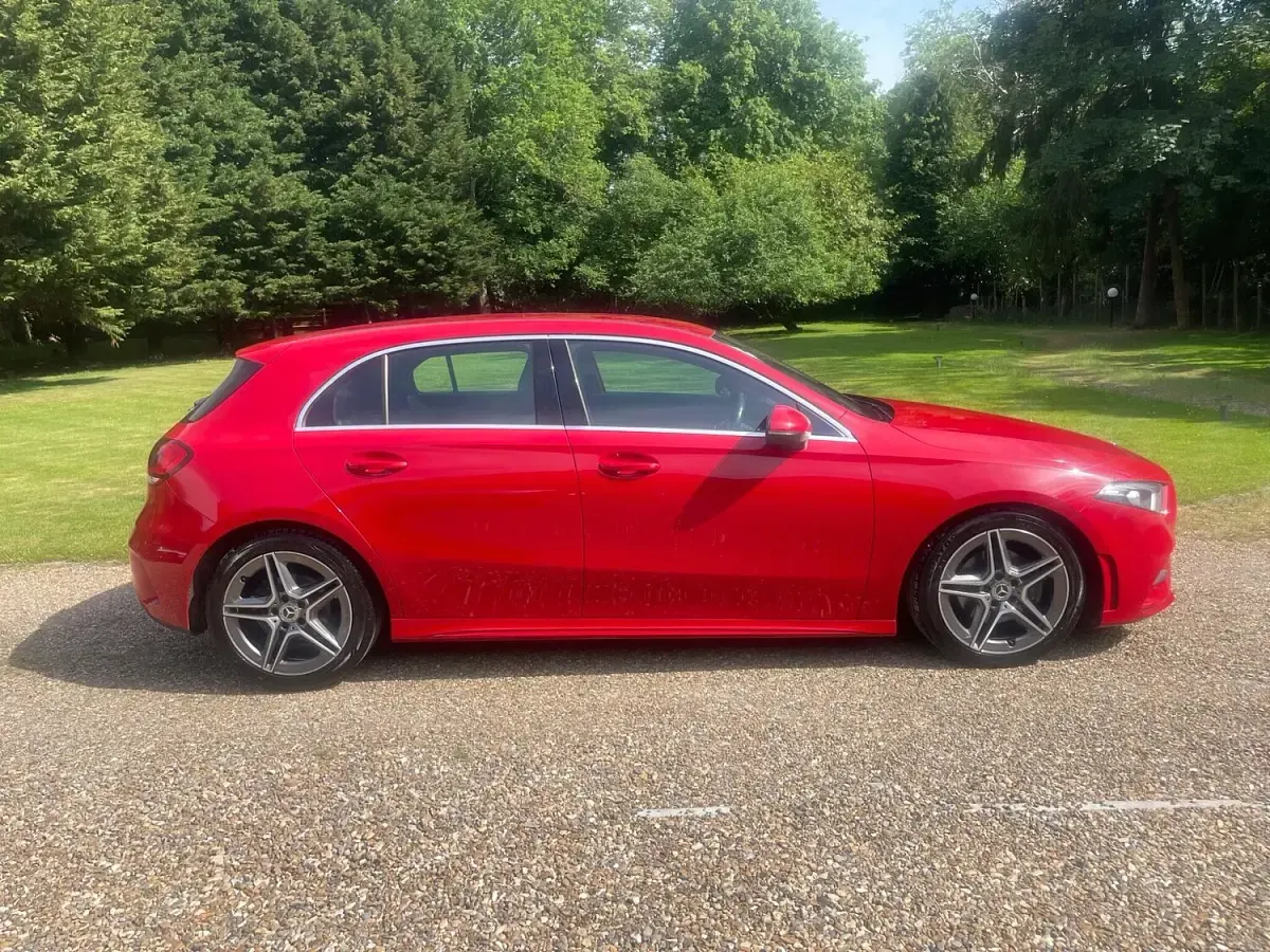 Used Mercedes A180 AMG line 136 HP (100 kW) 2019 Red Hatchback
