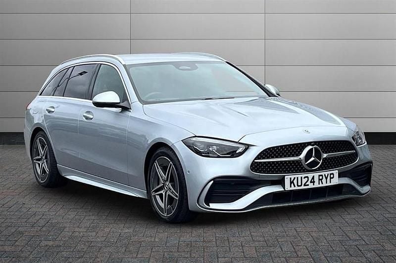 High tech silver Used 2024 Mercedes C200 AMG line Estate | £29,990 (Fair price) - Image 1/4